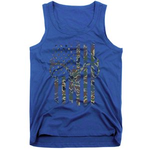 Camo American Flag Deer Skull Elk Hunting Usa Hunter Gift Tank Top