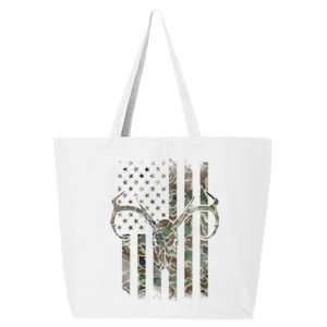 Camo American Flag Deer Skull Elk Hunting Usa Hunter Gift 25L Jumbo Tote