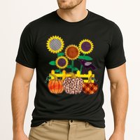 Cute Autumn Fall Patterns Raven Crow Sunflowers Pumpkins Cooling Performance Crew T-Shirt