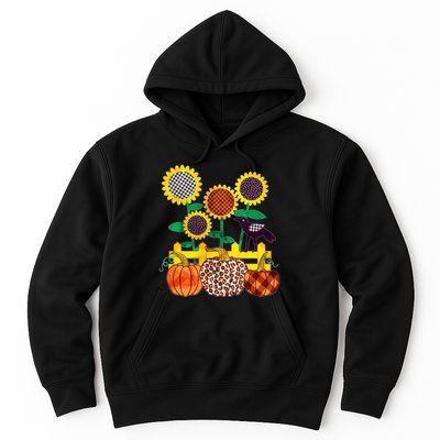 Cute Autumn Fall Patterns Raven Crow Sunflowers Pumpkins Hoodie