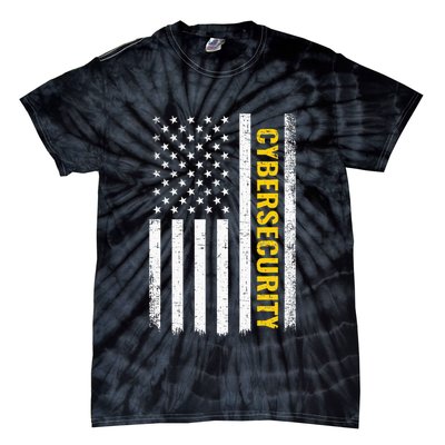 Cybersecurity American Flag, Cyber Security Tie-Dye T-Shirt