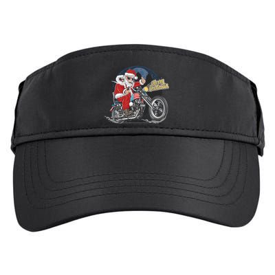 Cool American Flag Motorcycle Santa Claus Adult Drive Performance Visor