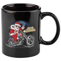 Cool American Flag Motorcycle Santa Claus 11oz C Handle Ceramic Mug