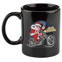 Cool American Flag Motorcycle Santa Claus 11oz C Handle Ceramic Mug