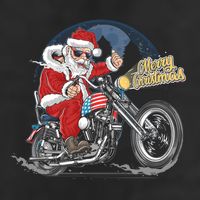 Cool American Flag Motorcycle Santa Claus 11oz C Handle Ceramic Mug