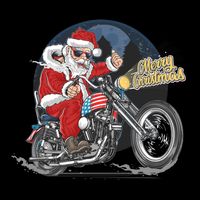 Cool American Flag Motorcycle Santa Claus Bag