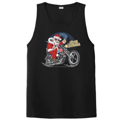 Cool American Flag Motorcycle Santa Claus PosiCharge Competitor Tank