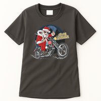 Cool American Flag Motorcycle Santa Claus Tall T-Shirt