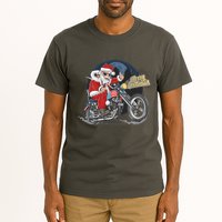 Cool American Flag Motorcycle Santa Claus Tall T-Shirt