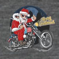 Cool American Flag Motorcycle Santa Claus Tall T-Shirt