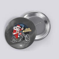 Cool American Flag Motorcycle Santa Claus Button