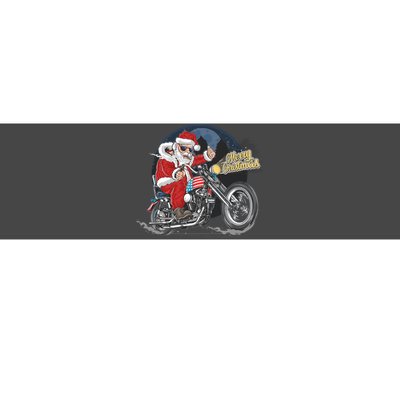 Cool American Flag Motorcycle Santa Claus Bumper Sticker