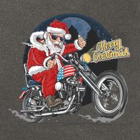 Cool American Flag Motorcycle Santa Claus Cotton Canvas Backpack