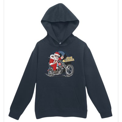 Cool American Flag Motorcycle Santa Claus Urban Pullover Hoodie