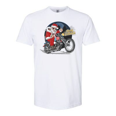 Cool American Flag Motorcycle Santa Claus Softstyle® CVC T-Shirt