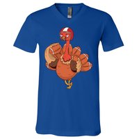 Cool American Football Turkey Gift V-Neck T-Shirt