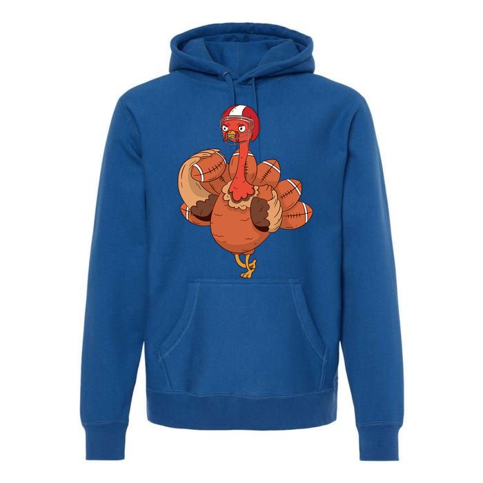 Cool American Football Turkey Gift Premium Hoodie