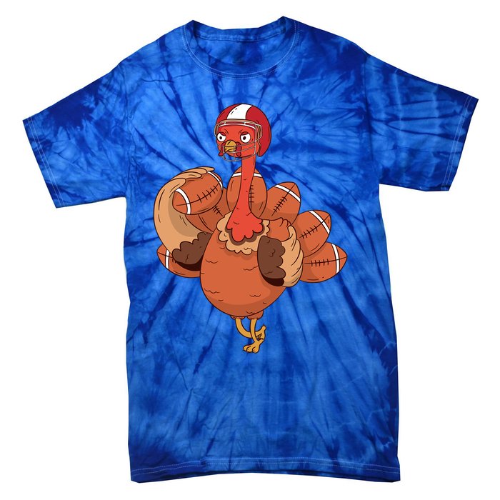 Cool American Football Turkey Gift Tie-Dye T-Shirt