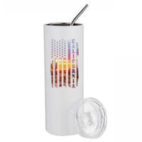 California American Flag Usa Pride Cactus Patriotic Gift Stainless Steel Tumbler