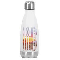 California American Flag Usa Pride Cactus Patriotic Gift Stainless Steel Insulated Water Bottle