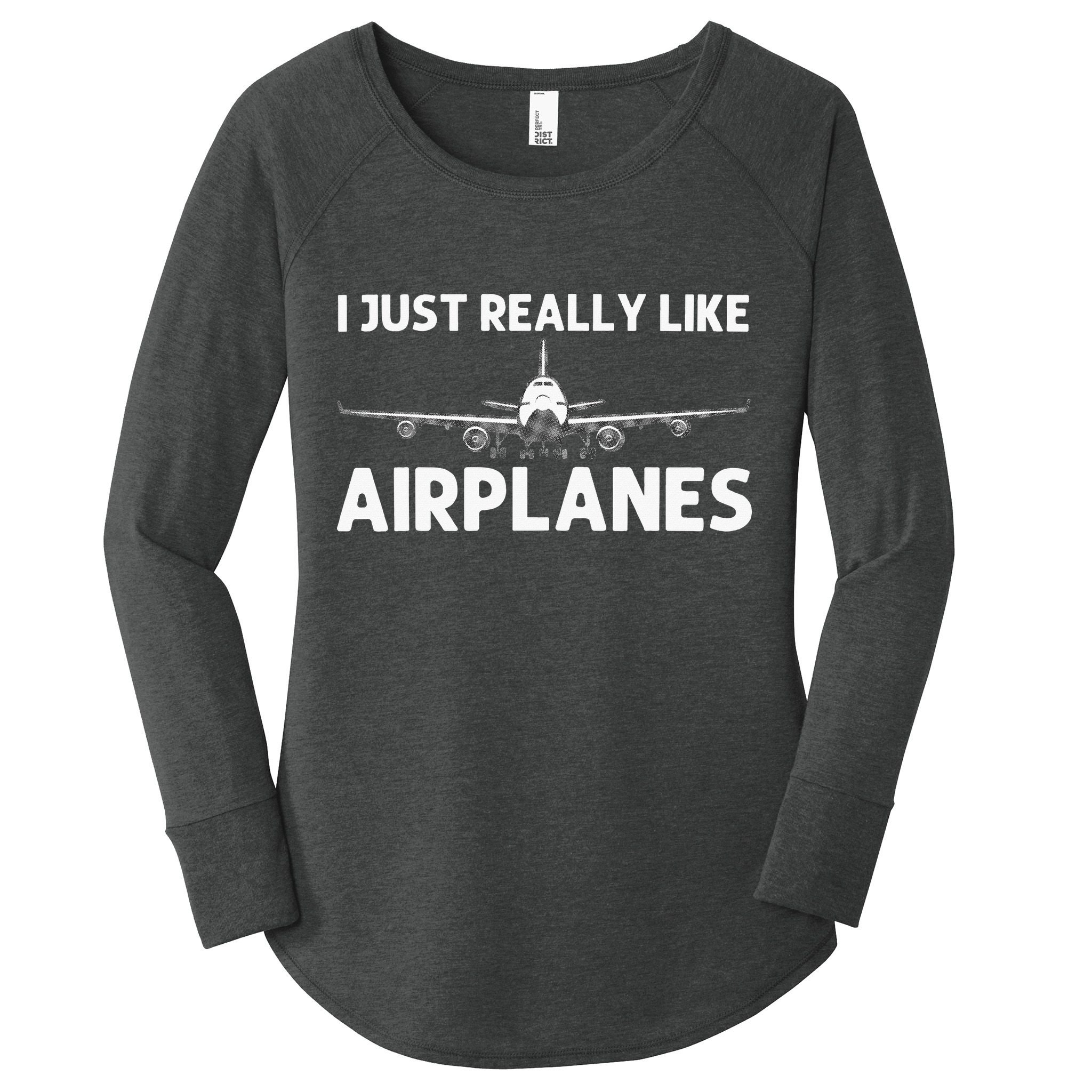 Cool Airplane For Aviation Plane Airplane Pilot Women's Perfect Tri Tunic Long Sleeve Shirt