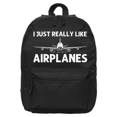 Cool Airplane For Aviation Plane Airplane Pilot 16 in Basic Backpack