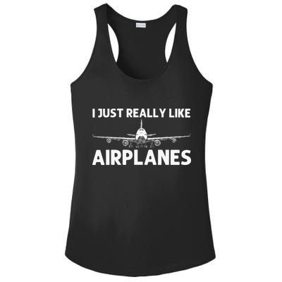 Cool Airplane For Aviation Plane Airplane Pilot Ladies PosiCharge Competitor Racerback Tank