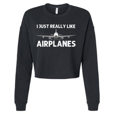 Cool Airplane For Aviation Plane Airplane Pilot Cropped Pullover Crew