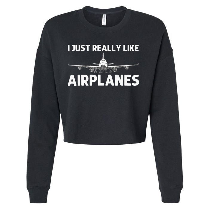 Cool Airplane For Aviation Plane Airplane Pilot Cropped Pullover Crew