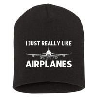 Cool Airplane For Aviation Plane Airplane Pilot Short Acrylic Beanie