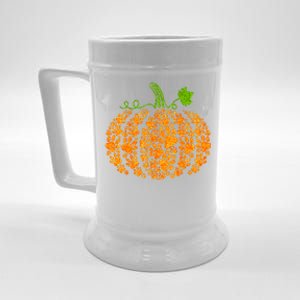 Cute Autumn Fall Pumpkin Dog Cat Paw Print Halloween Gift Beer Stein