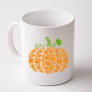 Cute Autumn Fall Pumpkin Dog Cat Paw Print Halloween Gift Coffee Mug