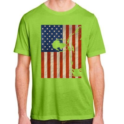 Cow American Flag Cattle Animal Lover Patriotic Gift Funny Gift Adult ChromaSoft Performance T-Shirt