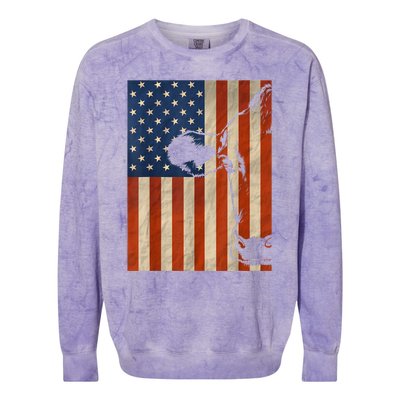 Cow American Flag Cattle Animal Lover Patriotic Gift Funny Gift Colorblast Crewneck Sweatshirt