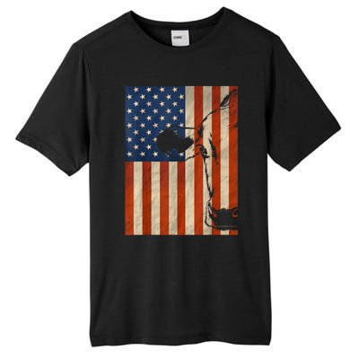 Cow American Flag Cattle Animal Lover Patriotic Gift Funny Gift Tall Fusion ChromaSoft Performance T-Shirt