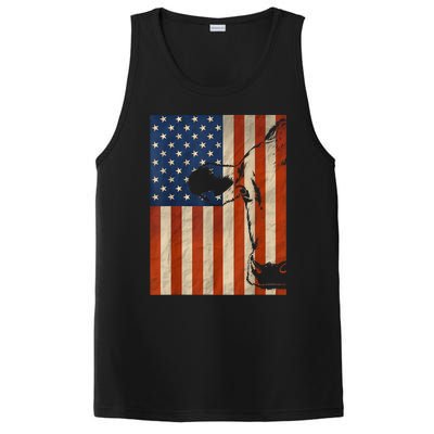 Cow American Flag Cattle Animal Lover Patriotic Gift Funny Gift PosiCharge Competitor Tank