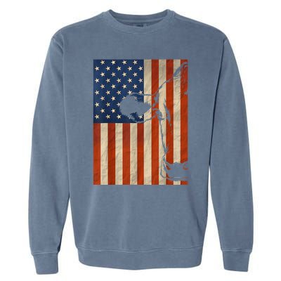 Cow American Flag Cattle Animal Lover Patriotic Gift Funny Gift Garment-Dyed Sweatshirt