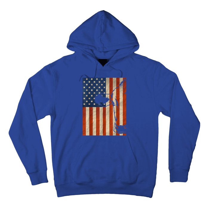 Cow American Flag Cattle Animal Lover Patriotic Gift Funny Gift Hoodie