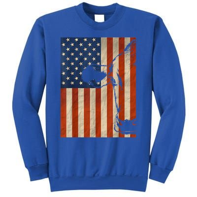 Cow American Flag Cattle Animal Lover Patriotic Gift Funny Gift Sweatshirt