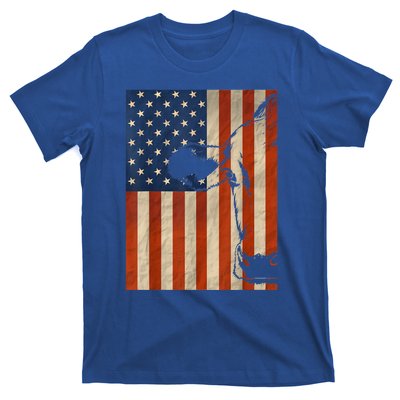 Cow American Flag Cattle Animal Lover Patriotic Gift Funny Gift T-Shirt