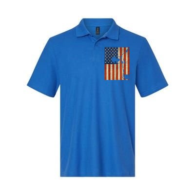 Cow American Flag Cattle Animal Lover Patriotic Gift Funny Gift Softstyle Adult Sport Polo