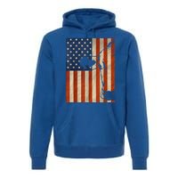 Cow American Flag Cattle Animal Lover Patriotic Gift Funny Gift Premium Hoodie