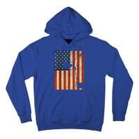 Cow American Flag Cattle Animal Lover Patriotic Gift Funny Gift Tall Hoodie