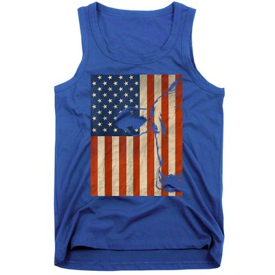 Cow American Flag Cattle Animal Lover Patriotic Gift Funny Gift Tank Top