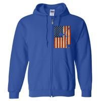 Cow American Flag Cattle Animal Lover Patriotic Gift Funny Gift Full Zip Hoodie