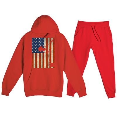 Cow American Flag Cattle Animal Lover Patriotic Gift Funny Gift Premium Hooded Sweatsuit Set