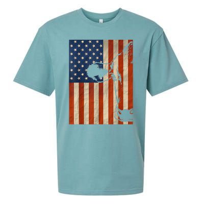 Cow American Flag Cattle Animal Lover Patriotic Gift Funny Gift Sueded Cloud Jersey T-Shirt