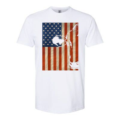 Cow American Flag Cattle Animal Lover Patriotic Gift Funny Gift Softstyle CVC T-Shirt