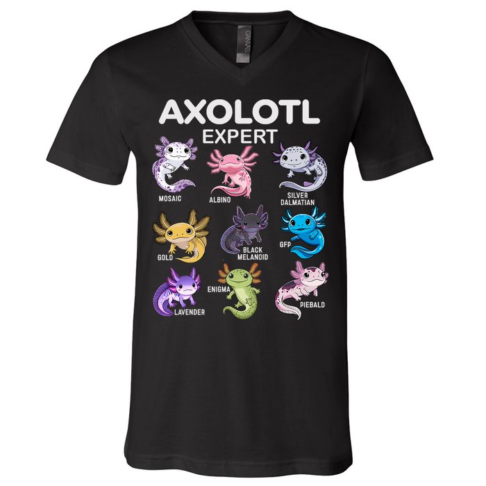 Cute Axolotl For & Or  - Axolotl V-Neck T-Shirt