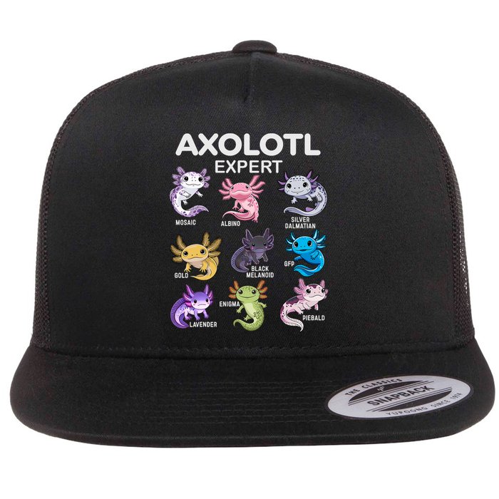 Cute Axolotl For & Or  - Axolotl Flatbill Hat